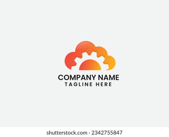 Gear cloud logo design. Cloud gear. Service. Business. Cloud logo. repair. Giar vector. Finance. Creative. Sky. Premium logo template