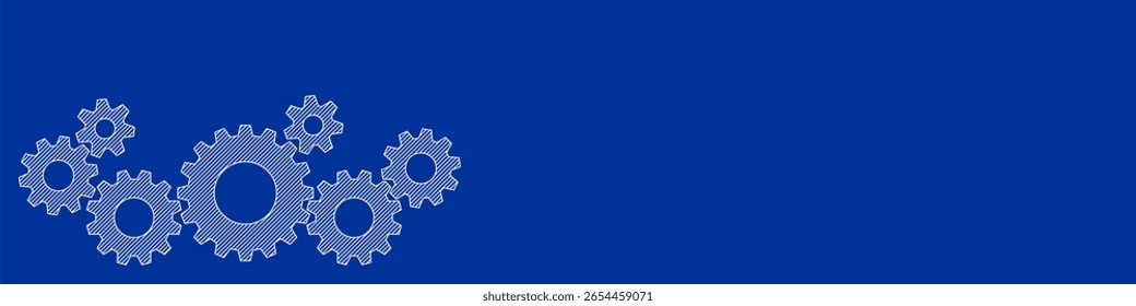 Gear cog blueprint sketch vector, illustrating mechanical design and engineering concepts. Ideal for industrial, technical, or innovation themes, showing precision and intricate workings.