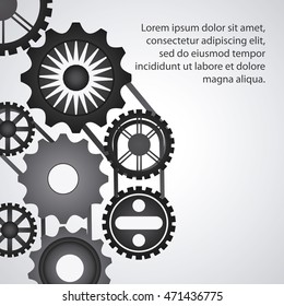 gear cog circle machine part metal icon set. Isolated and silhouette design. Vector illustration