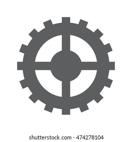 gear cog circle machine part icon. Flat and Isolated design. Vector illustration