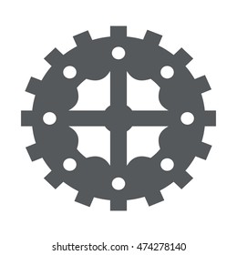 gear cog circle machine part icon. Flat and Isolated design. Vector illustration