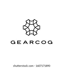 Gear Cog Cogs Logo Vector Icon Illustration Line Outline Style