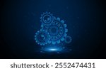 Gear or cog icon. Concepts of mechanical engineering technology and the engine industry of the future.	