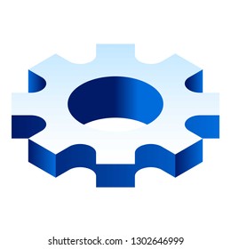 Gear cog icon. Isometric of gear cog vector icon for web design isolated on white background