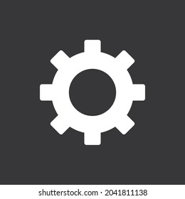 Gear or cog icon on grey background