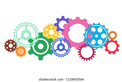 Gear or cog icon on a white background.Gears vector set. Eps 10 vector file.- Technology concept.