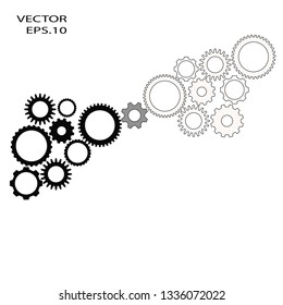 Gear or cog icon on a white background.Gears vector set. Eps 10 vector file.Technology concept. 
