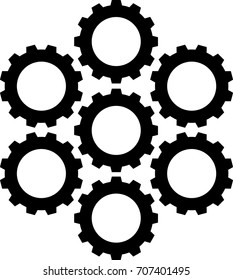 Gear or cog icon on a white background.