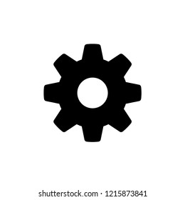Gear or Cog Icon. Setting Signage & Symbol Vector in Glyph Style. Performed on White Background. EPS 10.
