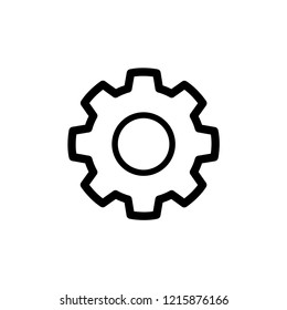 Gear or Cog Icon. Setting Signage & Symbol Vector on Line Art Style. Performed White Background. EPS 10.