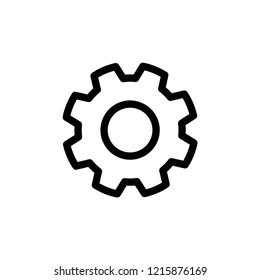 Gear or Cog Icon. Setting Signage & Symbol Vector on Line Art Style. Performed White Background. EPS 10.