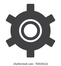 Gear or cog icon vector, filled flat sign, solid pictogram isolated on white. Symbol, logo illustration. Pixel perfect graphics
