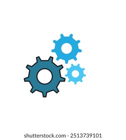 gear and cog icon vector, Three gear sign simple icon