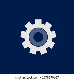 Gear and cog icon in white background. Gear and cogs icon. Gear logo in vector format. Gear mechanism illustration. Gears icon as a teamwork symbol. Gears symbol in simple form.