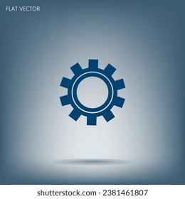 Gear or cog iconflat icon.