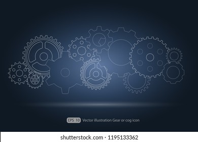 Gear or cog icon.Gears vector set. Eps 10 vector file.- Technology concept.