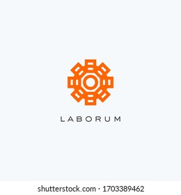 Plantilla vectorial de diseño de logotipo de engranaje