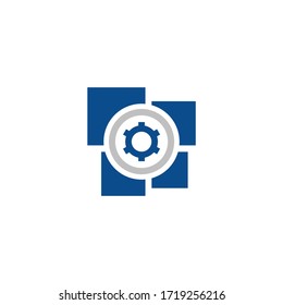 Gear cog logo design vector template