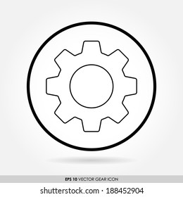 Gear or cog outline for mobile and web icon