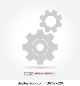 Gear or cog set - vector icon - in light gray background 