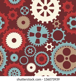 Gear cog silhouette seamless pattern