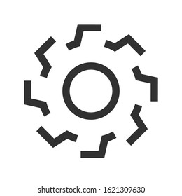 gear, cog silhouette, translucent linear icon. Editable stroke