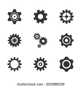 Gear, cog vector icon set