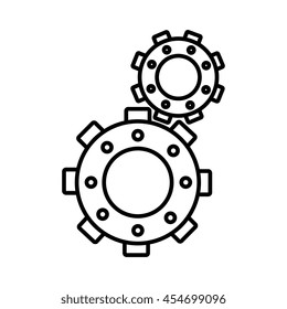 Gear cog wheel, isolated flat icon design.