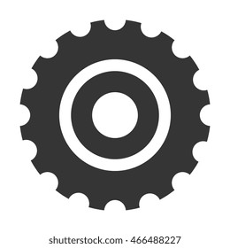 Gear cog wheel, isolated flat icon design.