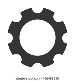 Gear cog wheel, isolated flat icon design.
