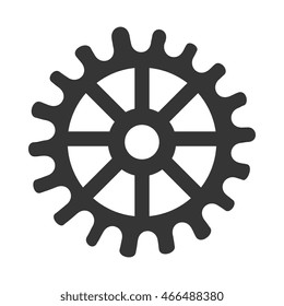 Gear cog wheel, isolated flat icon design.