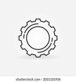 Gear or Cog Wheel outline vector Settings concept icon or design element