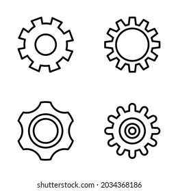 Gear, cog, wheel vector line icon set