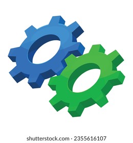 gear cog wheels 3D vector illustration logo icon clipart isolated on white background