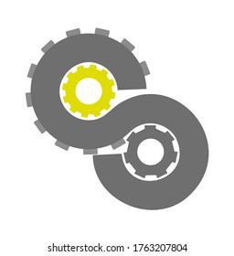 Gear Cogs vector drawing on a white background