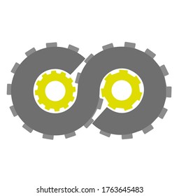 Gear Cogs vector drawing on a white background