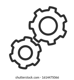 gear, cogs,Mechanism, linear icon. Editable stroke