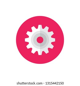 Gear cogwheel - concept colored icon in flat graphic design style. Sign for website, mobile application, presentation, infographic. SEO. Setting symbol. Vector illustration. 