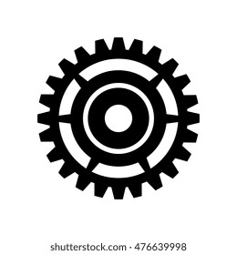 gear cogwheel device mechanical power transmission silhouette vector illustration