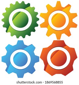 Gear, cogwheel, gearwheel icon, symbol and logo. Setup, customization, technical concept vector logo