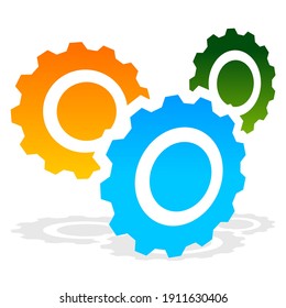 Gear, cogwheel, gearwheel icon, symbol and logo. Illustration for setup, customization, technical, and industrial concepts