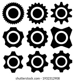 Gear, cogwheel, gearwheel icon, symbol and logo. Illustration for setup, customization, technical, and industrial concepts