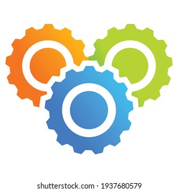 Gear, cogwheel, gearwheel icon, symbol and logo. Illustration for setup, customization, technical, and industrial concepts