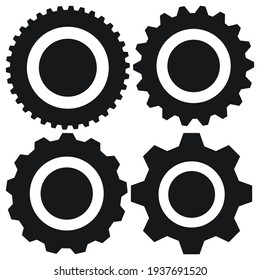 Gear, cogwheel, gearwheel icon, symbol and logo. Illustration for setup, customization, technical, and industrial concepts