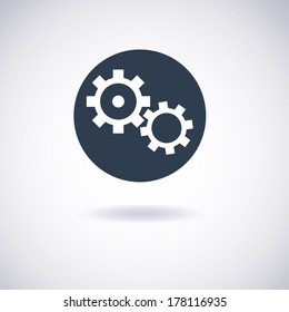 Gear (Cogwheel)  icon. App button. Vector Illustration