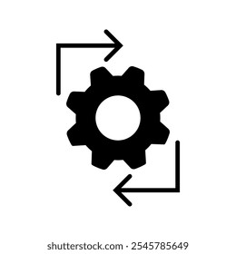 Ícone de engrenagem e roda dentada. Ilustração vetorial do ícone do processo de negócios, fluxo de trabalho e símbolo de produtividade.