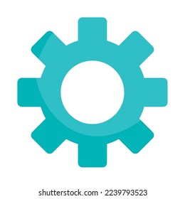 gear cogwheel icon flat isolated
