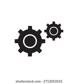 Icono de engranaje y rueda dentada. Símbolo de configuración de Configuraciones, cooperación de equipo y Vector de mecanismos industriales.