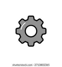 Icono de engranaje o rueda dentada. Configuraciones, sistema, preferencias o Vector de gestión técnica, símbolo de esquema plano.