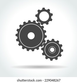 Gear and cogwheel icon. Vector illustration.